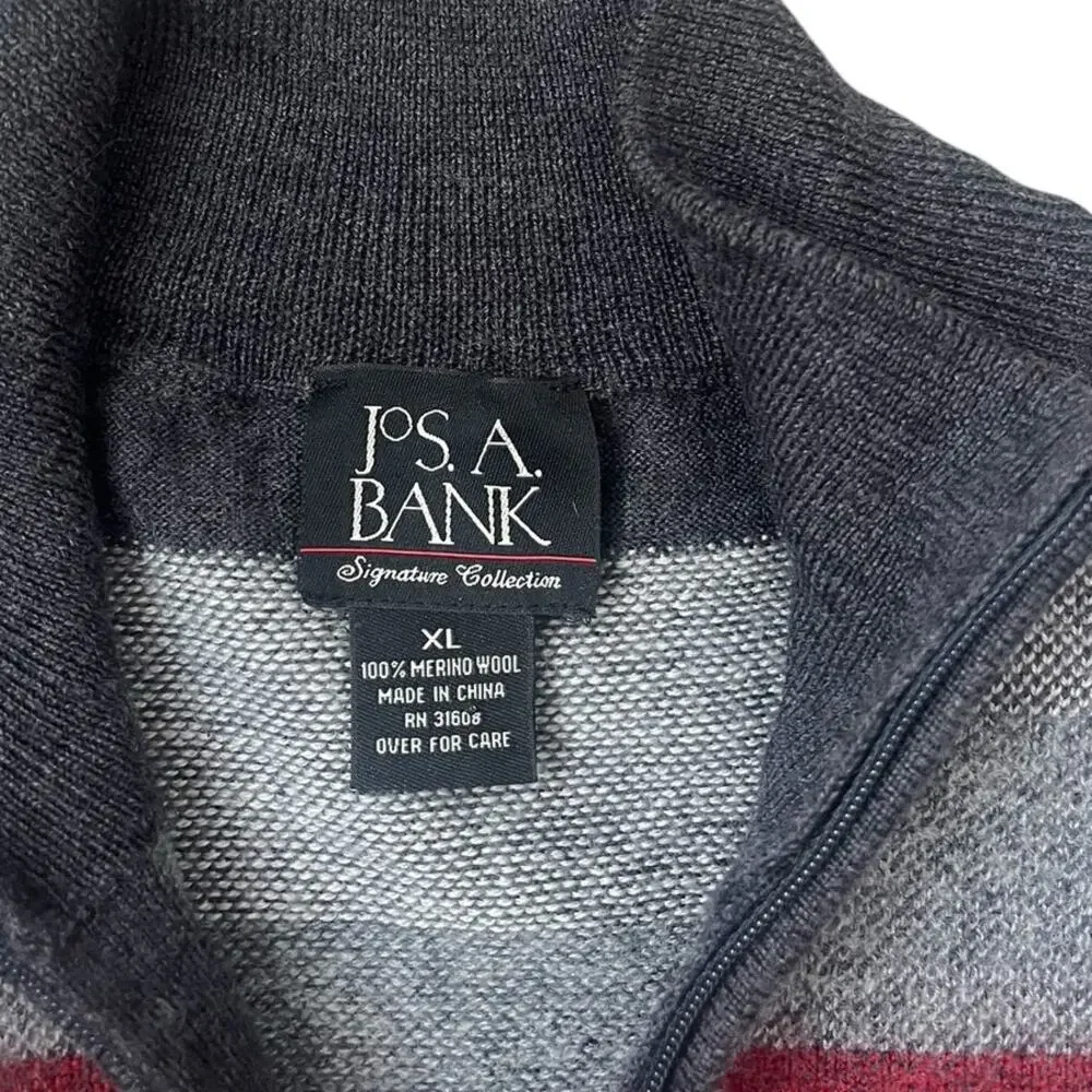 Jos A Bank Signature Collection Merino Wool Pullover 1/4 Zip Preppy Classic XL